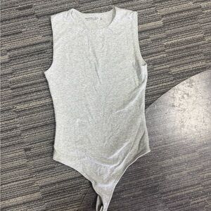 Abercrombie & Fitch Light Gray Sleeveless Bodysuit
